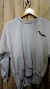 AIME BORDIR SWEATER CREWNECK FLEECE WANITA