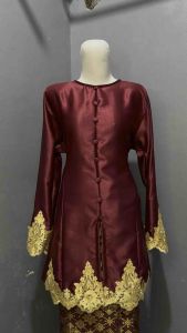 BAJU KURUNG KEMBANG MELAYU BAJU GAMIS BAJU KONDANGAN DRESS SATIN BAJU MUSLIM MALAYSIA