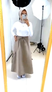 ROK CARGO WANITA BAHAN TWIL COMBED STRET MELAR DAN HALUS