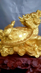 Tượng Rùa đầu Rồng Long Quy phong thủy cao 28cm.