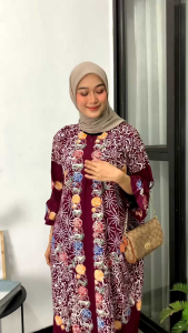 GAMIS CAP TULIS MOTIF WARNA BUNGA BUSUI MURAH