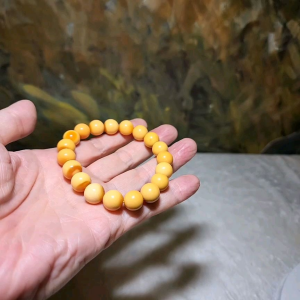 11mm+ Premium Mianhuang (Myanmar Yellow Dragon Jade) filled treasure bowl bracelet 精品缅黄聚宝盘手链