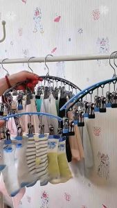 Móc Kẹp Quần Áo Có 10 Móc KẹpMóc Treo Quần Áo Phơi Quần ÁoTât VớĐồ Lót Phủ Nhựa