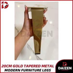 1pc 20cm Gold Tapered Sofa Legs – 20cm Furniture Feet for Couch Cabinets Dressers