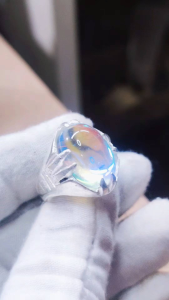 Batu Kalimaya warna padu alpaka ring