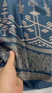 Kain silk motif ayesa | kain gamis warna maron abu navy hitam harga per setengah meter
