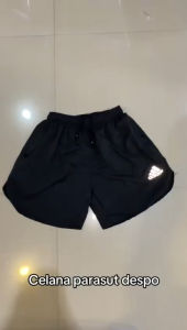 Celana olahraga wanita pendek 2 In 1 parasut Stretch plus shortpants / Celana pendek pria wanita olahraga Lari Gym Badminton Voli logo hologram