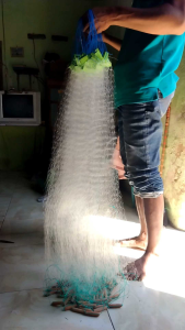 Jaring Ikan Siap Pakai Ukuran Lubang  2 jari 3 jari panjang -+50 meter
