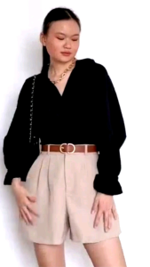 Core Atasan Katun Tangan Karet Oversize Lembut