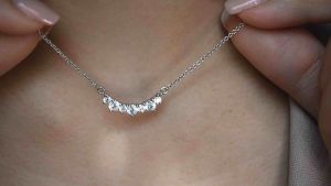 สร้อยพร้อมจี้เงิน 925 ชุบเคลือบทองคำขาว ประดับเพชร CZ Swissdiamond 💎 [คุณภาพ 100% สำคัญ]