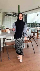 Dress Alizka Outfit Kondangan-Tenun Kombinasi Toyobi-Dengan Tali