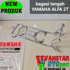 BAGASI RAK JEPIT TENGAH ALFA 2TAK WARNA CHROME BAHAN FULL BESI