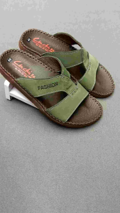 Dép da nam quai ngang thời trang thoáng khí ôm chân Dép nam da bò thật  đế doctor 3cm may viền thủ công