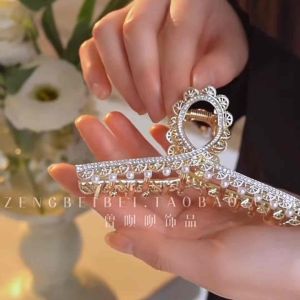 ‼️READY STOCK‼️ (Z253)ZAYA Premium Quality Elegant Royal Design Rhinestone with Pearl 11cm Large Hair Claw/ Fashion Clip