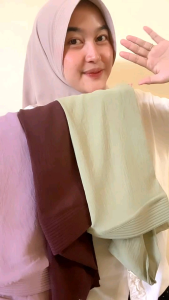 Hijab Bergo hamidah crinkle airflow / jilbab bergo crinkle menutup dada size L