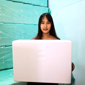 6ใบ/กล่องโฟมปลูกผัก ลังโฟม ความจุ24 ลิตร กล่องกุ้ง 10 กก.มือหนึ่ง