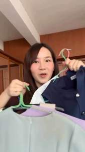 เดรสสั้นมีแขน สองสีระบายเฉียง - Jelly Dressing B030