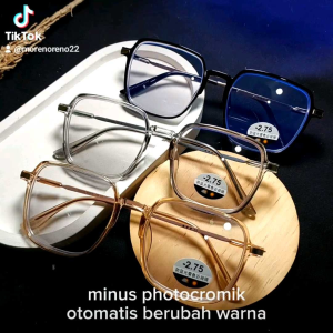 Promition Kacamata minus photocromik frame kotak 2055 terlaris pria wanita gratis bok lap cod