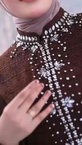 Setelan Kebaya Tunik  Zigzag Brokat Full Payet/Setelan Kebaya Tunik Bawahan Lilit Songket Selendang/Setelan Kebaya Wisuda/Setelan Kebaya Baju Kurung Melayu/Setelan Kebaya  Kekinian
