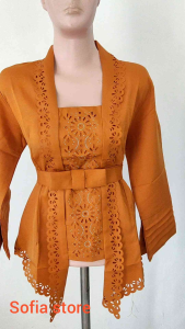 Atasan Kebaya Kutubaru Moderen Remaja Dewasa Model Bali Kartini Amora Warna Kuning Mustard
