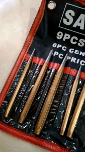 Sands Alat Penanda Besi Steel Punch Set 9 Pcs Center Prick Punch
