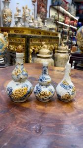 Nậm rượυ Thờ Cúng Nậm Men Rạn Đắp Nổi Hoa Sen Đắp Nổi Rồng Đồ Thờ Cúng Bát Tràng Nậm 1 Bầu 2 Bầu Bát Tràng