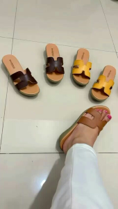 Sandal wanita kulit papirut garut model sol tinggi 3cm