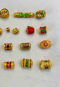 Charm lu nepal titan vàng khắc chú Ommani bình an may mắn mic vòng đẹp