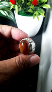 Cincin Batu Akik Motif Kembang Natural Realpict