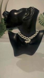 Deara Butterfly Pearl Beaded Necklace Kalung Anyam Mutiara Korean Style Kupu Kupu Choker Fairy