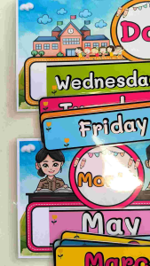 วันเดือนปี แบบกระดาน ตกแต่งห้องเรียนสุดน่ารัก