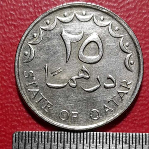 Koin Qatar Koleksi kuno 25 Dirhams Tahun 1993 BEKAS