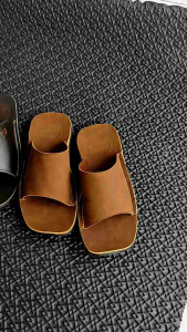 SLOPER Sandal Kulit Pria 100% Sampai Alas Pijaknya series 305 Sendal Slop Cowok Terbaru Kekinian