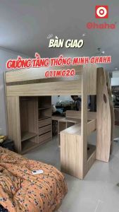 [ Freeship HCM] [Có ảnh  thực tế] GIƯỜNG TẦNG THÔNG MINH OHAHA - GTTM020