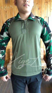 Baju BDU Raglan Dryfit Loreng Malvinas & Benzema Hijau