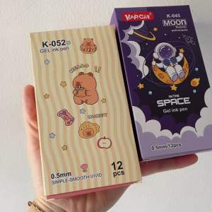 Bolpen Gel Hitam 05mm Fancy Capybara K-052/ Astronot K-045/ Labubu K-051