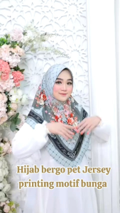 Hijab pet bunga Jersey printing by Alindi hijab