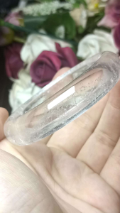 (Certificate) Premium Quality Clear Quartz White Quartz Crystal Bangle 54mm +-（附证书）极品天然白水晶手镯天然无优化超冰透  54mm+-