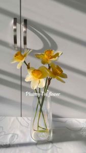Hoa thuỷ tiên hoa thuỷ tiên giả hoa thuỷ tiên cao su hoa giả decoer hoa giả trang trí