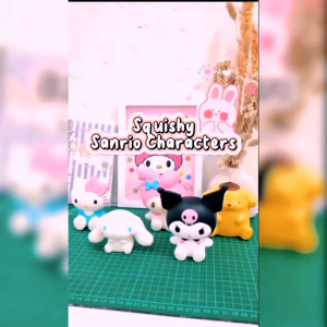 Squishy sanrio melody kuromi ponporin cinamorrol hello kitty viral & lucu