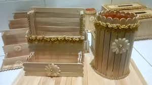 Kerajinan Stik Es Krim Tempat ATK Make up Multifungsi