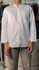 Baju Koko Polos Kerah Shangai Lengan Panjang Terbaru