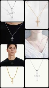 Kalung Titanium Liontin salib Anti karat Anti luntur Kalung Salib