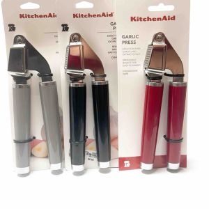 KitchenAid Authentic/Original Stainless Steel Garlic Press (White Red Black) Red Variant with Scratches - See Photo