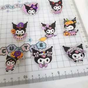 库洛米万圣节🎃装扮 卡通可爱亚克力胸针 书包包包别针挂件配件 Kuromi Holloween Cute Cartoon Brooch Acrylic Badge Pin School Pencil Bag Diy Decoration Jewelry Gift Hiasan Kerongsang Budak Hadiah XZ06