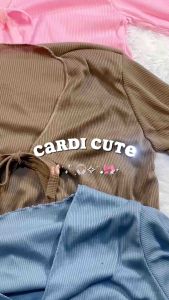 JULYFASHION - Emilly Cardigan Crop Rajut Wanita 01 | Atasan Wanita Lengan Panjang Polos