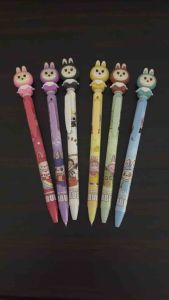 Pulpen Gel Hitam Labubu Klik 005 (1 set isi 6pc)