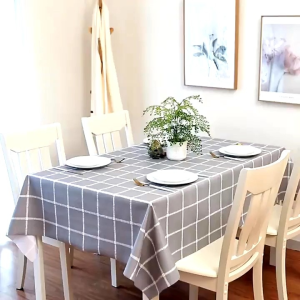 ATAM08 Taplak Meja Motif Kotak / Alas Meja Anti Air Anti Minyak Minimalis