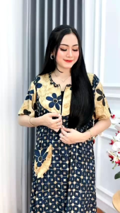 Dster Baju Wanita Dress Bahan Rayon Tebal Jumbo ld 120 Pb 113 cm