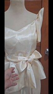 Filipiniana sweetheart peplum blouse and pencil skirt venusha fabric